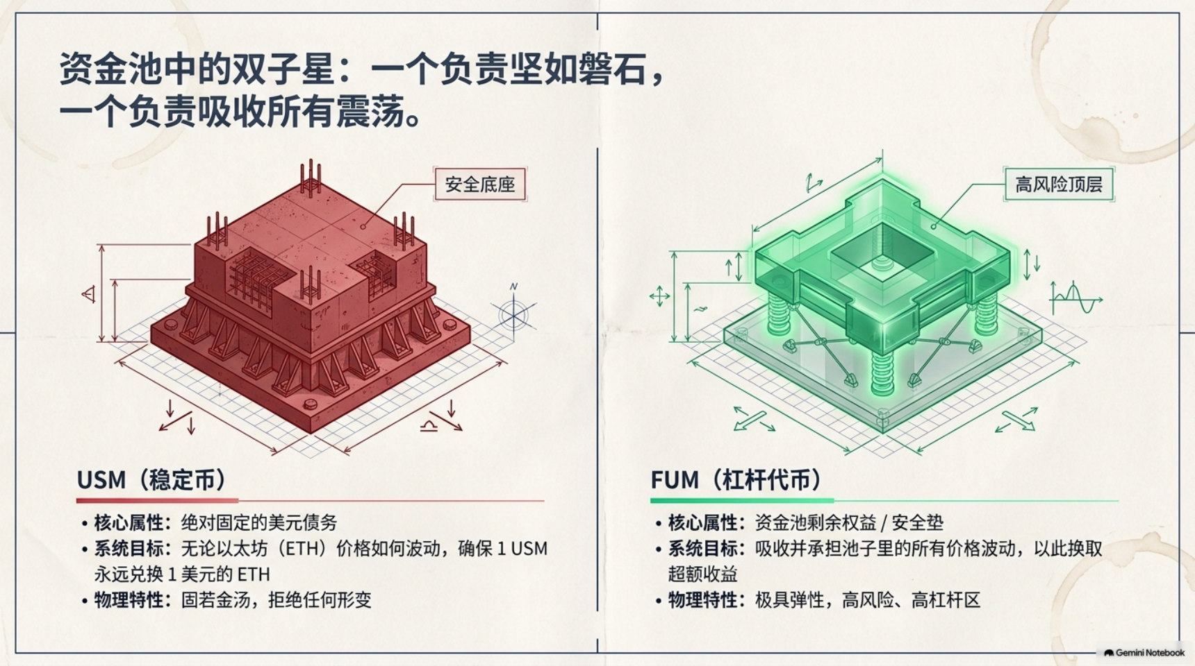 资金池中的双子星:USM 稳定币与 FUM 杠杆代币
